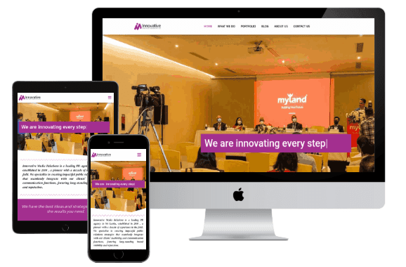 Screenshot of the innovativemedia.lk public relations website homepage